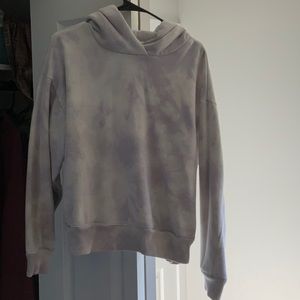 Pastel purple and white cropped hoodie